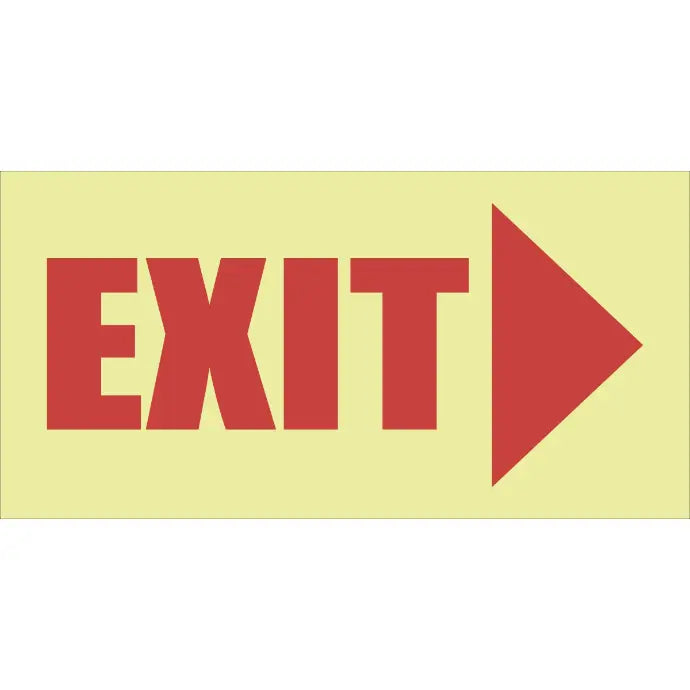 SABS Photoluminescent exit right safety sign