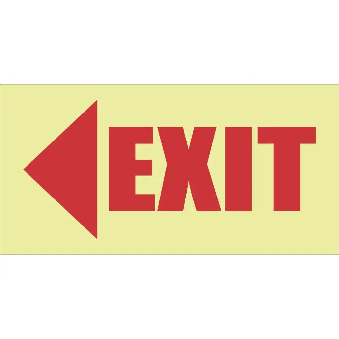 SABS Photoluminescent exit left safety sign