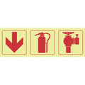 SABS Arrow down, fire extinguisher, fire hydrant photoluminescent safety sign