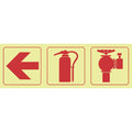 SABS Arrow left, fire extinguisher, fire hydrant photoluminescent safety sign