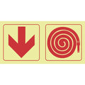 SABS Arrow down, fire hose reel photoluminescent safety sign