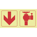 SABS Arrow down, fire hydrant photoluminescent safety sign