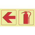 SABS Arrow left, fire extinguisher photoluminescent safety sign