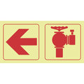 SABS Arrow left, fire hydrant photoluminescent safety sign