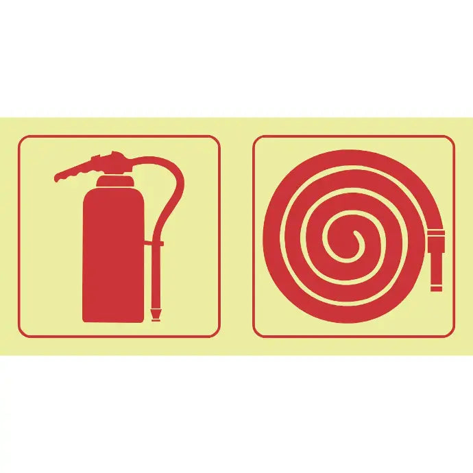 SABS Fire extinguisher, fire hose reel photoluminescent safety sign