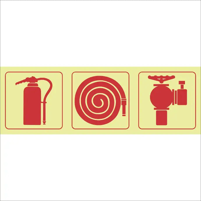 SABS Fire extinguisher, fire hose reel, fire hydrant photoluminescent safety sign