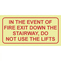 SABS In the event of a fire photoluminescent safety sign