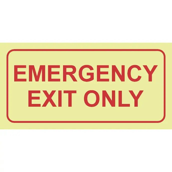 SABS Emergency exit only photoluminescent safety sign