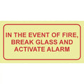 SABS In the event of fire photoluminescent safety sign