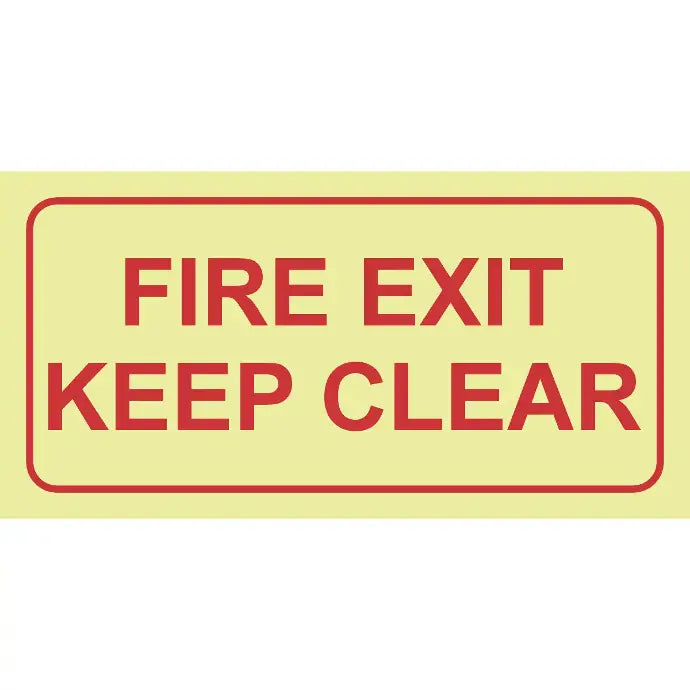 SABS Fire exit keep clear photoluminescent safety sign