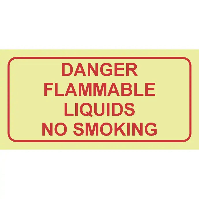 SABS Danger flammable liquids photoluminescent safety sign