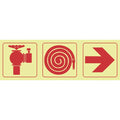 SABS Fire hydrant, fire hose reel, arrow right photoluminescent safety sign