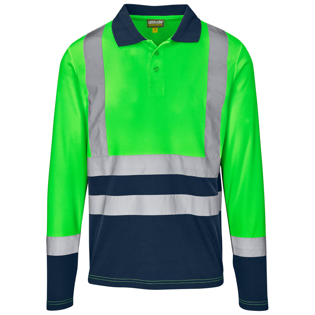 Long Sleeve Two-Tone Hi-Viz Reflective Golf Shirt