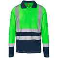 Long Sleeve Two-Tone Hi-Viz Reflective Golf Shirt