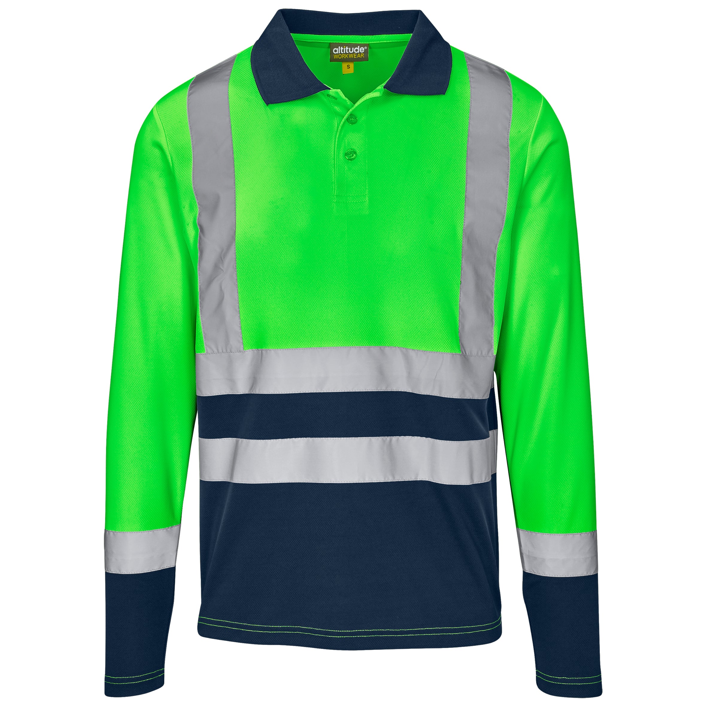 Long Sleeve Two-Tone Hi-Viz Reflective Golf Shirt