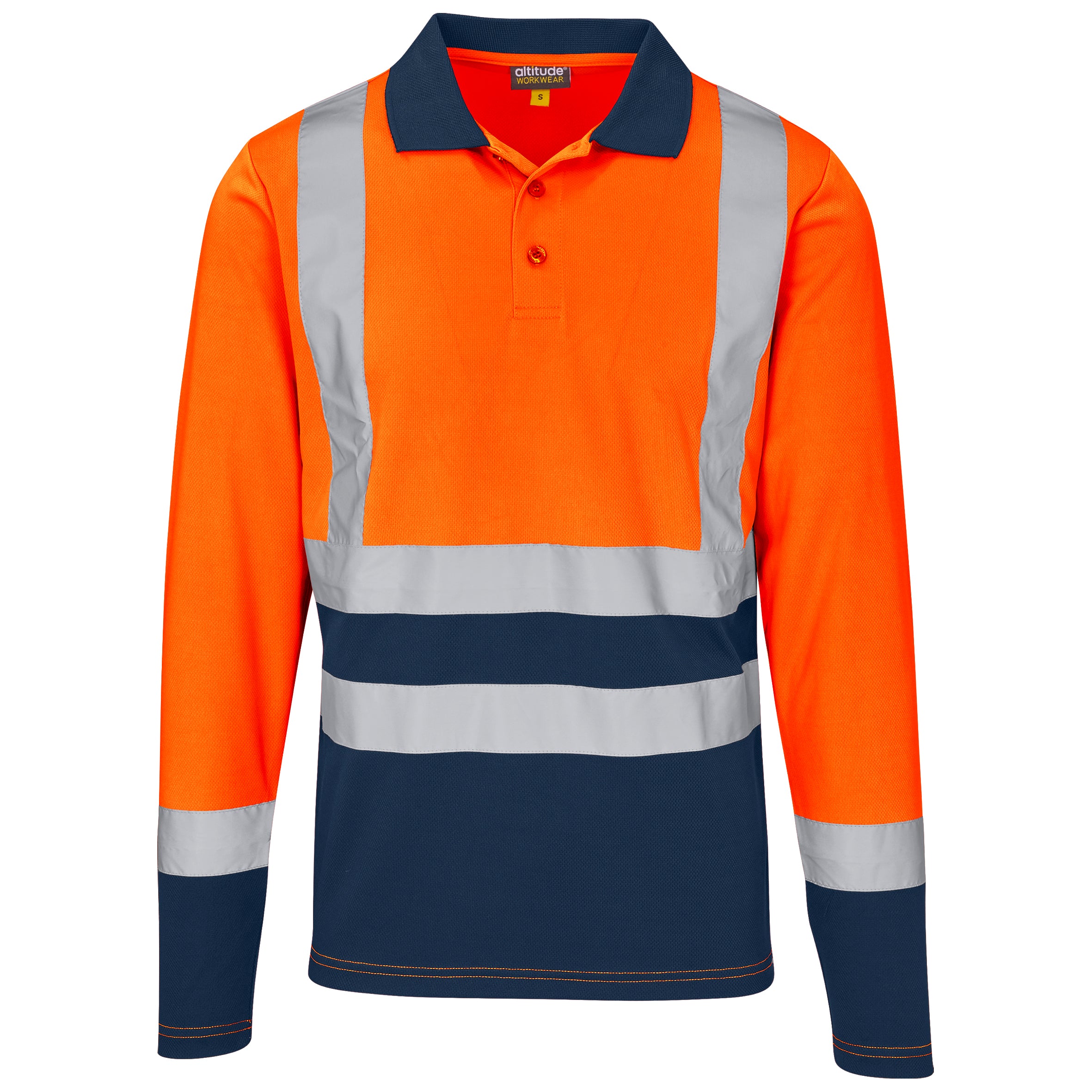 Long Sleeve Two-Tone Hi-Viz Reflective Golf Shirt
