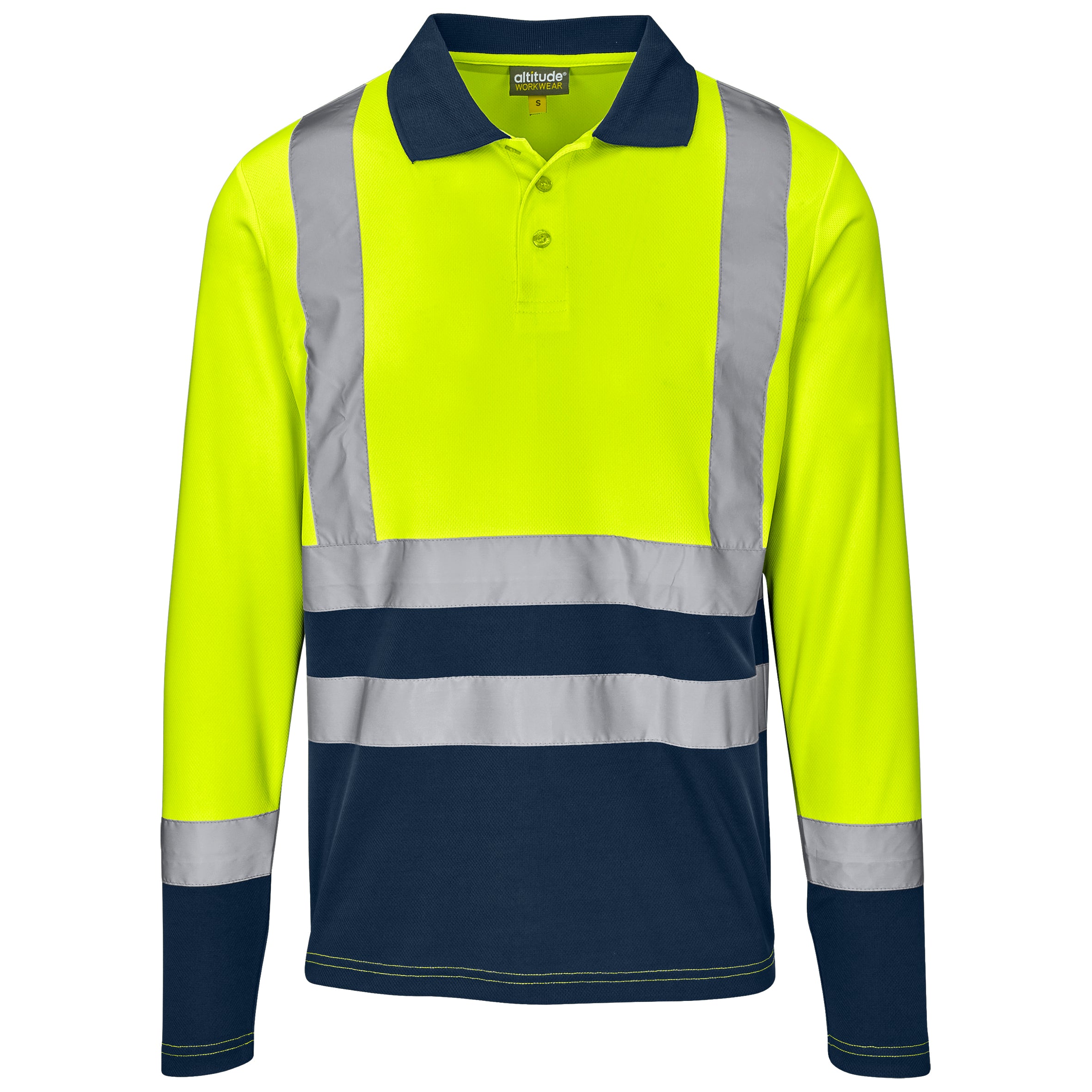 Long Sleeve Two-Tone Hi-Viz Reflective Golf Shirt