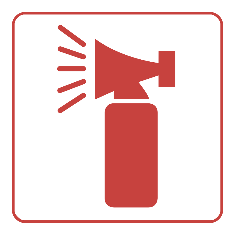 SABS Hand held emergency alarm safety sign