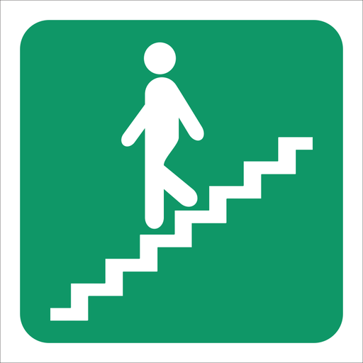 SABS Stairs going down left safety sign
