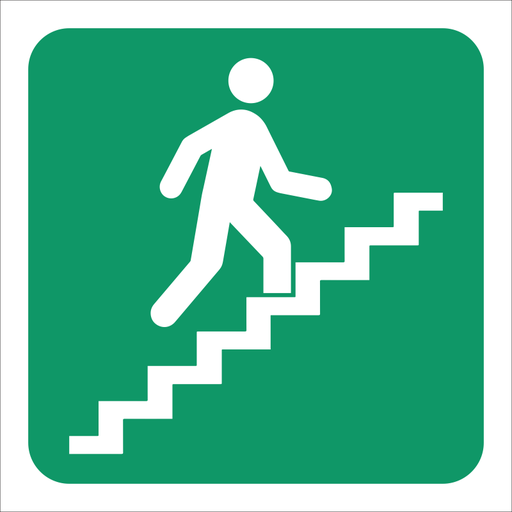 SABS Stairs going up right safety sign