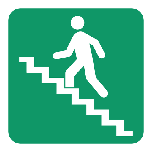 SABS Stairs going up left safety sign
