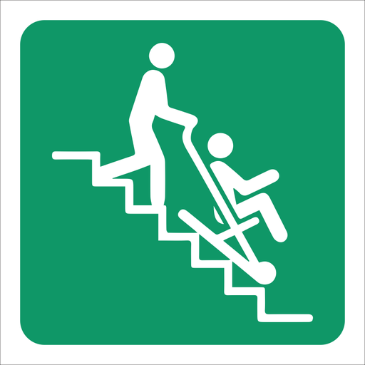 SABS Evacuation stair chair safety sign
