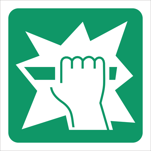 SABS Break glass for key safety sign