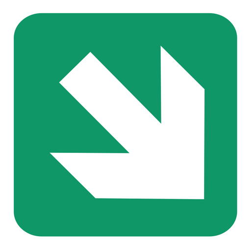 SABS Diagonal arrow safety sign